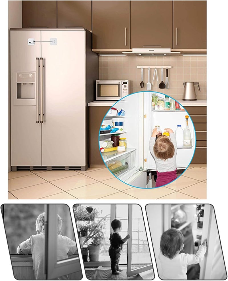 FKTUV Child Safety Cabinet Locks, Fridge Lock with Combination, Closet Locks,Cabinet Lock(Black 2Pcs) - Image 4